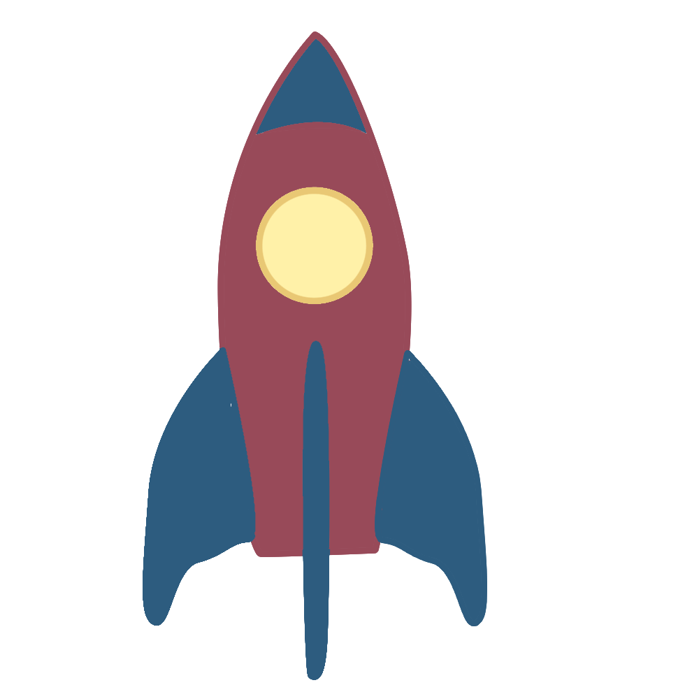Rocket hovering diagonally and idling.